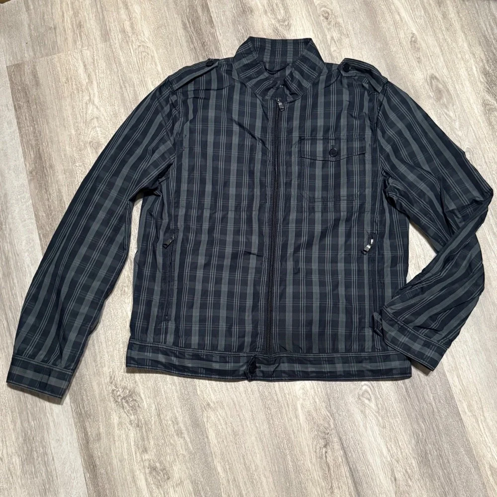 Banana Republic Mens Jacket Color Black Gray Size Medium